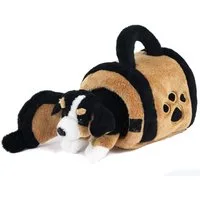 Teddys Rothenburg Kuscheltier Berner Sennenhund in Hütte 15 cm Plüschhund (Stofftier, Plüschtier, Stoffhund)