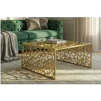 riess-ambiente Couchtisch ABSTRACT 60cm gold, Wohnzimmer · Metall · eckig · Handarbeit · Gap Design · Modern