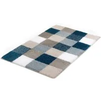 Kleine Wolke Badematte Caro, Badvorleger, Badezimmer Teppich, Höhe 25 mm, rutschhemmend beschichtet, fußbodenheizungsgeeignet, Kunstfaser, rechteckig, Badteppich, modernes Karo-Muster, Pastell-Farben, waschbar
