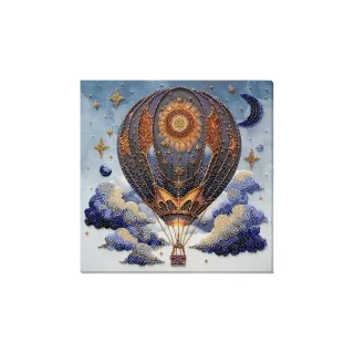 Perlen-Stickbild "Ballonfahrt", 28 x 28 cm