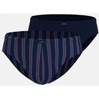 GÖTZBURG Slip Glasgow (2er Pack) gestreift, basic, eng, atmungsaktiv, mit Logo, Baumwollmix