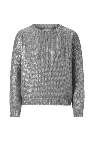 Rich & Royal - Foil Printed Crew Neck silver - Gr. - XL