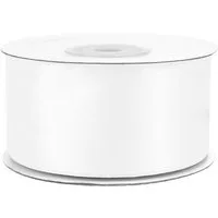 Creativery Satinband, Satinband 38mm x 25m Rolle Weiß