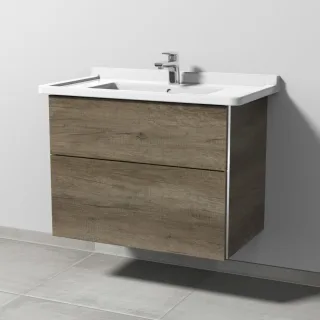Sanipa 3way Waschtischunterbau zu Duravit Starck 3 Waschtisch mit 2 Auszügen, Eiche-Nebraska BR71137