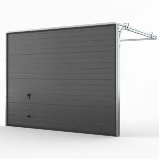 Garagentor 3 m breit, 3000 x 2000 mm, Woodgrain, RAL 7016 Anthrazitgrau, ohne Motor, individuell konfigurieren
