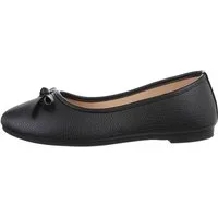 Ital-Design Damen Freizeit Ballerina (85894032) Blockabsatz Klassische Ballerinas in Schwarz
