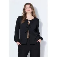 Studio Untold Satinbluse Bluse Schleifen-Verschluss Puffärmel