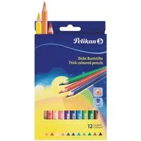 Pelikan Buntstift Buntstifte dick dreieckig 12 Farben sortiert