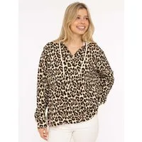 Zwillingsherz Hoodie "Leo AOP" Leo-Design, V-Ausschnitt, Kapuze