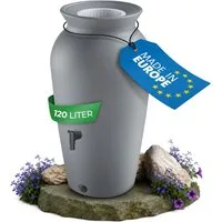 YourCasa Regentonne 120-230 Liter [DropCatcher] mit Filterkorb, 120 l, Frostsicher, Filterkorb, Wasserhahn