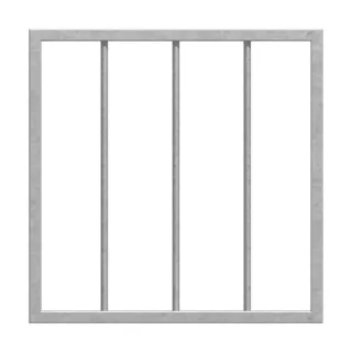 Fenstergitter Dortmund, Premium Modell Stahl 20x20 mm Rahmen, Feuerverzinkter Stahl, 440 x 440 mm, Laibungsmontage, individuell konfigurieren