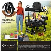 KESSER Bollerwagen, Bollerwagen Faltbar GTS-9100 mit Dach Handwagen Transportwagen