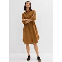 bonprix Midikleid (1-tlg) für lässigen Look, aus Leinen-Baumwoll-Mix, in A-Linie, mit Taschen