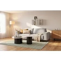 OTTO home 3-Sitzer OLAND, B: 224 cm - Skandi-Design, Struktur, Flachgewebe, Luxus-Microfaser, Boucle