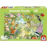 Schmidt Spiele Puzzle Tiere im Wald, 100 Puzzleteile