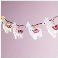 Lights4fun LED-Lichterkette 10er Lama Lichterkette Kinderzimmer