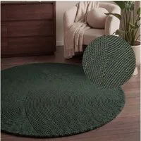 HANSE Home Wollteppich Calmio, auch als Läufer und in rund, rund, Höhe: 18 mm, Handgetuftet, Wolle, Natur, Wohnzimmer, Schlafzimmer, Skandi, Hygge