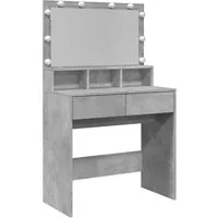 vidaXL Schminktisch Schminktisch mit LED-Beleuchtung Betongrau 80x41x134,5 cm (1-St)
