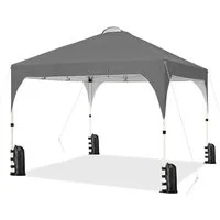 Yaheetech Faltpavillon Großzügiges Campingzelt mit einer Tragetasche 2,4x2,4m / 3x3m, mit 0 Seitenteilen, Gartenpavillon höhenverstellbar für Garten/Hof/Park/Markt
