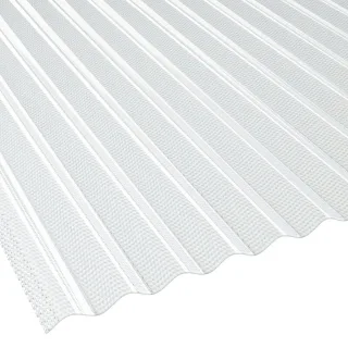 PVC Lichtplatte | Wellplatte | 76/18 | 2,5 mm | Breite 1030 mm | wabenstruktur | glasklar-bläulich
