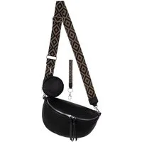 EAAKIE Gürteltasche Bauchtasche Umhängetasche Crossbody-Bag Kunstleder Italy-Design, als Schultertasche, CrossOver, Umhängetasche tragbar