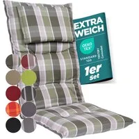 Gardisun Auflagekissen Gartenstuhlauflagen Polyacryl 8cm Hoch, Kopfteil, (Extra dicke Sitzauflage, 1-8er Set, versch. Muster)