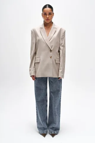 BENU Damen Eleganter Beige Blazer