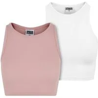 URBAN CLASSICS Muskelshirt Urban Classics Damen Ladies Cropped Rib Top 2-Pack (1-tlg)