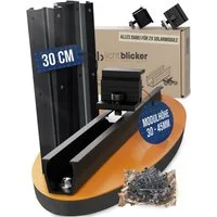 Lichtblicker Solarmodul-Halterung Schienen 30cm für 2x Photvoltaikmodule. Für Wand und Flachdach, (bis 90 Zoll, witterungsbeständiges Aluminium, hochwertige Edelstahlschrauben)