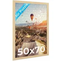PHOTOLINI Bilderrahmen für Puzzle, Puzzlerahmen mit Acrylglas zum Aufhängen, für 1 Bilder (1 Einzelrahmen), 500-1.000 Teile im Endformat 50x70 cm