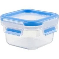 CLIP & CLOSE Frischhaltedose 0,2 Liter transparent/blau, quadratisch