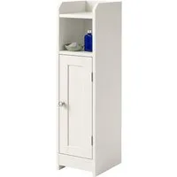 relaxdays Midischrank Weißer Badezimmerschrank weiß