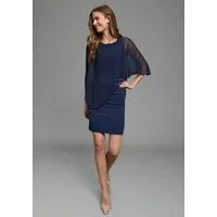 Laura Scott Abendkleid in unifarbener Optik, aus Materialmix mit Milano Rib und Chiffon