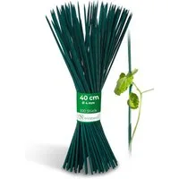 Novatool Rankhilfe 21583-100x, 100 St., 100x Splittstäbe 40 cm x 4 mm I Grün I Pflanzenstab Bambus Rankhilfe H