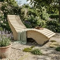 TUGA-Holztech Gartenliege Relaxliege "Ruhe-Vroni" Holzart & Größe wählbar, Breite: 70cm 80cm 90cm 100cm 120cm 140cm Höhe 58cm Fichte Lärche Zirbe