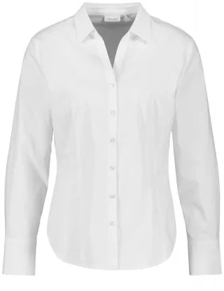 GERRY WEBER Collection - Langarmbluse beige/weiß - Gr. - 36