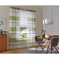 OTTO home Gardine Jay (2 St), Ösen, transparent, Voile, Vorhang, 2-er Set, Fertiggardine, transparent, Querstreifen
