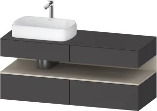 Duravit Qatego Konsolenwaschtischunterbau wandhängend Graphit Matt 1400x550x600 mm - QA4765083490000 QA4765083490000