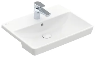 Villeroy & Boch Vorbauwaschtisch Avento 4A06 550x360mm mittl HL durchgest m ÜL Weiß Alpin CeramicPlu 4A0655R1