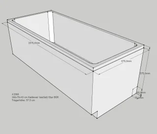 Neuesbad Wannenträger für Kaldewei Vaio Set/Star Nr.956/957 160x70 Ül. rechts SW14598
