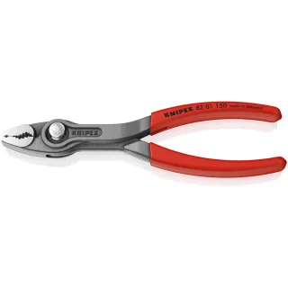 KNIPEX TwinGrip Front- und Seitengreifzange mit rutschhemmendem Kunststoff überzogen grau atramentiert 150 mm - 8201150