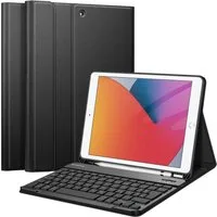 Fintie Tablet-Hülle mit Tastatur für iPad 10.2 Zoll(9/ 8/ 7 Generation - 2021/2020/2019), Soft TPU Case mit Pencil Halter, magnetisch Tastatur mit QWERTZ Layout