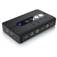 CSL extern, 7.1 Surround Sound, Stereo Audio Adapter, für PC - Win 10, 11 USB-Soundkarte, Lautstärkeregelung, Kopfhörer Anschluss, Mikrofon mit Stummschaltung