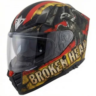Broken Head BND Iron Eagle Integralhelm Mit Sonnenblende &amp; Deutschland Flagge (Vorbestellung)