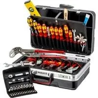 Werkzeugkoffer "Vision27" Sanitär, 52-teilig, Werkzeug-Set schwarz, mit Werkzeug-Sortiment für Installateure