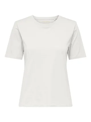 ONLY - ONLHAPPY S/S O-NECK TEE PR JRS Cloud Dancer - Gr. - XL