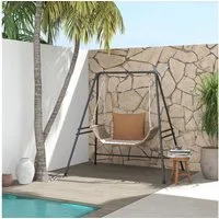 Outsunny Hängemattengestell aus Stahl Ständer für Hängestuhl max. 150 kg Belastbar, (Hängestuhlgestell, 1-St., Hängesesselgestell), Schwarz, 178 x 143 x 180 cm