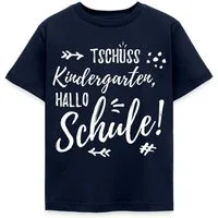 Spreadshirt T-Shirt Einschulung Tschüss Kindergarten Hallo Schule Kinder T-Shirt (1-tlg) Fällt klein aus. Wir empfehlen, eine Größe größer zu bestellen.