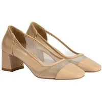 Desa Damen-Slipper – Obermaterial aus Lackleder, Lederfutter, Blockabsatz, Pumps