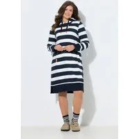 Laurasøn Midikleid Sweatkleid mit Ringel KapuzeOEKOTEX